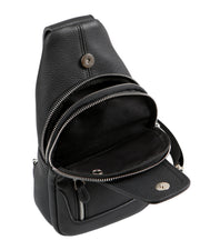 WEST CROSSPACK SERİSİ - DERİ ÇAPRAZ OMUZ ÇANTASI - SİYAH