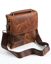 ZENİTH SERİSİ - DERİ EL ÇANTASI - KAHVE