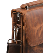 ZENİTH SERİSİ - DERİ EL ÇANTASI - KAHVE