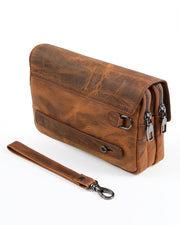 VALENCİA SERİSİ - DERİ EL ÇANTASI - KAHVE