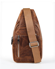 WEST CROSSPACK SERİSİ - DERİ ÇAPRAZ OMUZ ÇANTASI - KAHVE