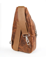 WEST CROSSPACK SERİSİ - DERİ ÇAPRAZ OMUZ ÇANTASI - KAHVE