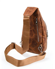 WEST CROSSPACK SERİSİ - DERİ ÇAPRAZ OMUZ ÇANTASI - KAHVE