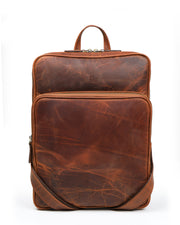 APEXİA SERİSİ - DERİ SIRT ÇANTASI - KAHVE