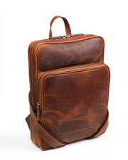 APEXİA SERİSİ - DERİ SIRT ÇANTASI - KAHVE