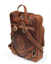 APEXİA SERİSİ - DERİ SIRT ÇANTASI - KAHVE