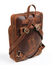 APEXİA SERİSİ - DERİ SIRT ÇANTASI - KAHVE