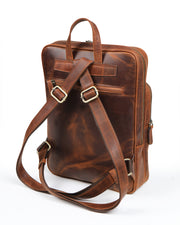 APEXİA SERİSİ - DERİ SIRT ÇANTASI - KAHVE