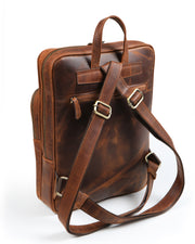 APEXİA SERİSİ - DERİ SIRT ÇANTASI - KAHVE