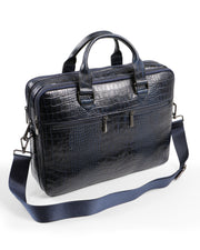 EVEREST SERİSİ - DERİ LAPTOP VE EVRAK ÇANTASI - SNAKE DESENLİ-LACİVERT