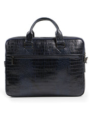 EVEREST SERİSİ - DERİ LAPTOP VE EVRAK ÇANTASI - SNAKE DESENLİ-LACİVERT