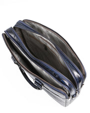 EVEREST SERİSİ - DERİ LAPTOP VE EVRAK ÇANTASI - SNAKE DESENLİ-LACİVERT