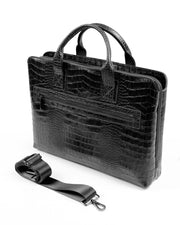 MİSTİRAL SERİSİ - DERİ LAPTOP VE EVRAK ÇANTASI - SNAKE DESENLİ -SİYAH