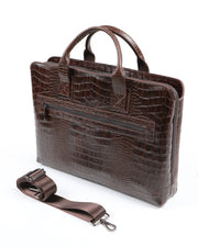 MİSTİRAL SERİSİ - DERİ LAPTOP VE EVRAK ÇANTASI - SNAKE DESENLİ - KAHVE