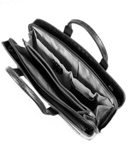 MİSTİRAL SERİSİ - DERİ LAPTOP VE EVRAK ÇANTASI - SNAKE DESENLİ -SİYAH