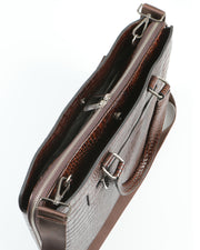 ORİON SERİSİ - DERİ LAPTOP VE EVRAK ÇANTASI - SNAKE DESENLİ - ACI KAHVE