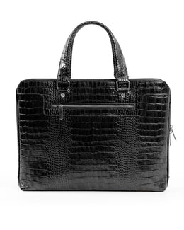 ORİON SERİSİ - DERİ LAPTOP VE EVRAK ÇANTASI - SNAKE DESENLİ SİYAH