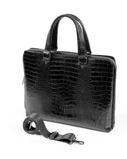 ORİON SERİSİ - DERİ LAPTOP VE EVRAK ÇANTASI - SNAKE DESENLİ SİYAH