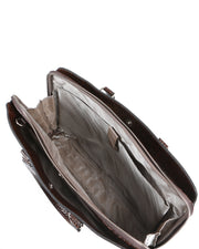 ORİON SERİSİ - DERİ LAPTOP VE EVRAK ÇANTASI - SNAKE DESENLİ - ACI KAHVE