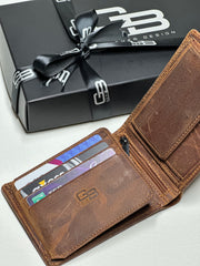 LOTUS SERİSİ DERİ CÜZDAN - FINDIK KAHVE