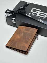 ZİPPER SERİSİ DERİ CÜZDAN - FINDIK KAHVE