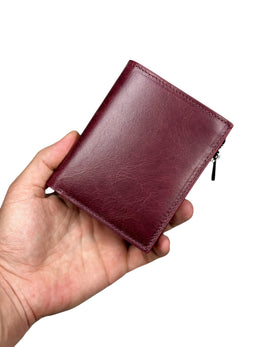 ZİPPER SERİSİ DERİ CÜZDAN - BORDO