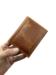 DİKEY KANGURU SERİSİ DERİ CÜZDAN - FINDIK KAHVE