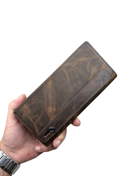 BRUGE SERİSİ DERİ CÜZDAN - KOYU KAHVE CRAZY