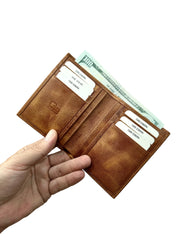 DİKEY KANGURU SERİSİ DERİ CÜZDAN - FINDIK KAHVE