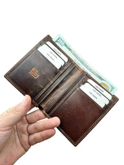 DİKEY KANGURU SERİSİ DERİ CÜZDAN - KOYU KAHVE