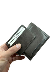 DİKEY KANGURU SERİSİ DERİ CÜZDAN - GRİ