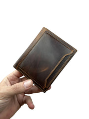 DİKEY KANGURU SERİSİ DERİ CÜZDAN - KOYU KAHVE