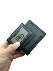 DİKEY KANGURU SERİSİ DERİ CÜZDAN - SİYAH