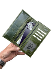 DOHA SERİSİ DERİ CÜZDAN - YEŞİL CRAZY