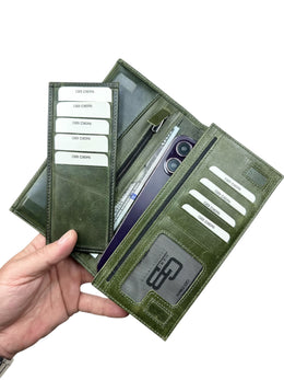 DOHA SERİSİ DERİ CÜZDAN - YEŞİL CRAZY