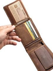 LOTUS SERİSİ DERİ CÜZDAN - FINDIK KAHVE