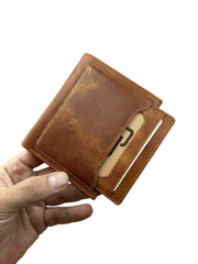 DİKEY KANGURU SERİSİ DERİ CÜZDAN - FINDIK KAHVE